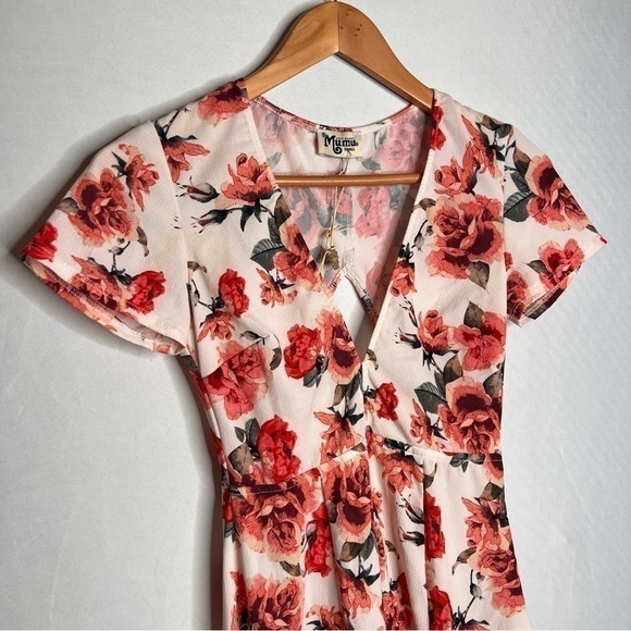 NWT! Show Me Your MuMu Ibiza Pink Floral Cut-Out-Back Dress. Size Small. - Picture 6 of 13